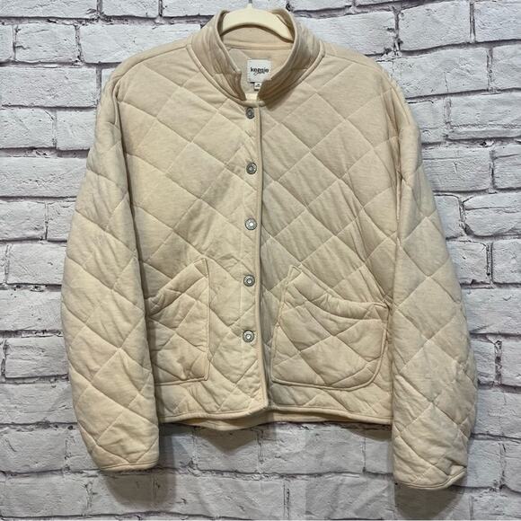 Kensie Jeans Quilted Cream Jacket Size Medium - Picture 1 of 4